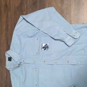 Disney Mickey Unlimited Men's Size XL Blue Long Sleeve Button Up Shirt